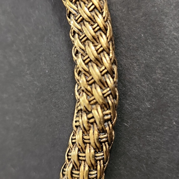 Nine West Gold-Toned Woven Open Cuff Choker Necklace - Picture 7 of 9